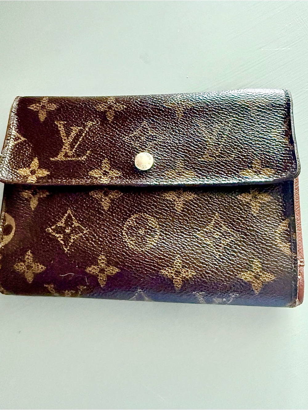 Louis Vuitton Vintage Monogram Canvas Brown Snap Wallet